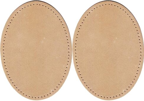 -2 Sew-on Large Natural Suede Leather Elbow Patches Size 4.75 in x 6.5 in w/Perforated Edges for Easy Sewing - (Brown) in Saudi Arabia