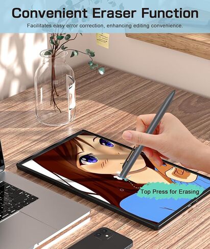 EMR Stylus Compatible with Remarkable 2, Replacement Digital Pen with Eraser, 4096 Pressure Levels, Palm Rejection, Tilt Support, for Remarkable/Samsung/Wacom/Onyx EMR Devices-with 5 Pen Tips in Kuwait