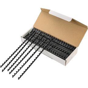 MYFULLY 21 Ring Plastic Binding Combs, 5/16 Inch Diameter, 40 Sheet Capacity, 100 Pack Black Comb Binding Spines– Perfect for Office & School Letter Size Document