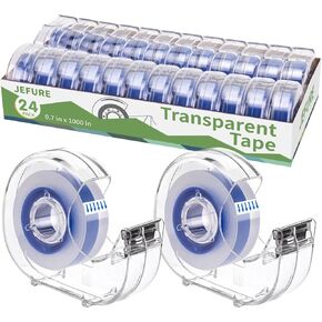 8 PCS شريط شفاف مع موزع ، 0.7 × 1000 باللون الأزرق CORE الشريط الصافي لفات كبيرة ، عبوات الشريط المكتبي للمكتب ، الحرف ، والهدية تغليف