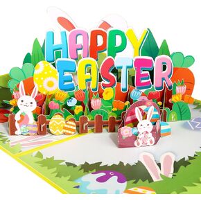 Happy Easter Hop-Up Card with Envelope - 3D Greeting Card for Kids