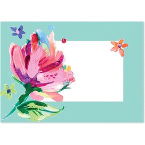 NWP Posh Peonies Gloss Enclosure Cards, 3.5x2.25 inches, 50 Pack