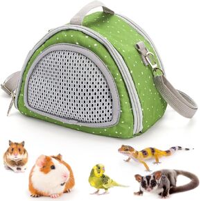 Coloch Hamster Carrier Bag, Small Pet Outgoing Travel Pouch Breathable Guinea Pig Carrying Bag with Handle& Strap for Sugar Glider, Hamster, Hedgehog, Guinea Pig, Small Animals