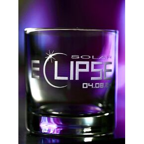 2024 Solar Eclipse Whiskey Glass, Solar Eclipse Gift, Total Totality, Solar Eclipse 2024 Gift, Custom Eclipse Gift, 2024 Eclipse Gift