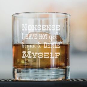 Doc Holliday Quote Whiskey Glass Nonsense I Have not Began to Defile Myself Tombstone Movie Gift 10.5 oz