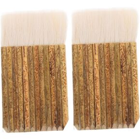 Gatuida 2Pcs Handle Soft Bristle Hake Brushes for Watercolor Acrylic and Craft Painting for Calligraphy Sketching Pottery and Artistic Projects