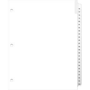 Exhibitindexes® 3 Hole Punched Side Collated Exhibit Tabs - AVE Style Bold Tabs Letter Size - 1-25-Set