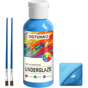 Underglaze, Yellow Underglaze for Ceramics, Pottery Glaze, Ceramic Glaze, Low Fire Glaze, Assorted Colors for Ceramic and Pottery Painting, Ideal for Art Projects (Yellow,60ml)