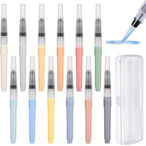 12pcs Underglaze Water Color Brush Pens for Pottery Ceramics, Watercolor Paint Push Pens for Decorating Under Ceramic Pottery Bisque