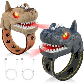 Dinosaur Walkie Talkies for Kids Rechargeable, Wrist Walkie Talkie Outdoor Toys Camping Gear with Flashlight, T-rex Dino Toy Birthday Gifts for Boys Girls Age 3 4 5 6 7 8 Years Old