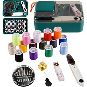 Mini Sewing Kits for Adults & Kids, Small Sewing Accessories and Supplies for Beginners with Needles, Threads, Scissors, Measure Tape, Suitable for Travel, Home, School and DIY Gift (Purple)
