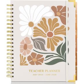 Aesthetic Teacher Planner For The 2025-2026 Academic School Year - Your All Incl. 8.5" x 11" Lesson Plan Book Supplies - Easily Organize Your Daily, Weekly & Monthly Classroom/Homeschool Schedule