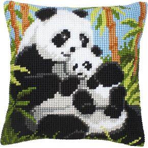Vervaco Panda and Cub Cushion Front - Cross Stitch Kit