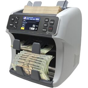 DETECK DT800 Bank Grade Mixed Denomination Money Counter with Reject Pocket, Multi Currency, Bill Counter 2CIS/UV/IR/MG/MT Counterfeit Detection, Cash Counter Serial Number, Printer Enabled