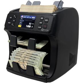 DETECK DT800 Bank Grade Mixed Denomination Money Counter with Reject Pocket, Multi Currency, Bill Counter 2CIS/UV/IR/MG/MT Counterfeit Detection, Cash Counter Serial Number, Printer Enabled
