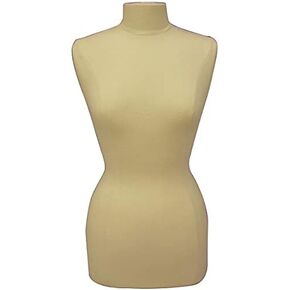 (JF-F6/8W+BS-02BKX) Female Dress Forms ROXYDISPLAY New White Female Body Solid Form Size 6-8 Medium with Black Wooden Base +Cap