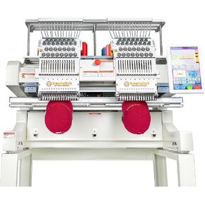 S-1502HC Beast Embroidery Machine with Two Heads 15 Needles each, 20"x16" Embroidery Area, 1200SPM Max Speed, 12" Touch Screen, Wifi available, Embroidering on Cap, T-shirt, Flat and more