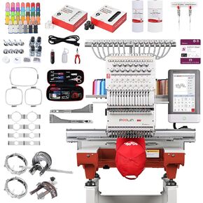 BAi x POOLIN Embroidery Machine, RICHWORD 144pcs Size L(SA155) Prewound Bobbins, Black Plastic Sides