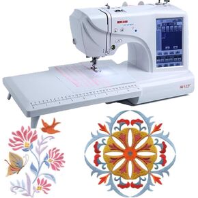 Electric Embroidery Machine Automatic Sewing Machine, 7 Inch LCD Touch Screen, with 4" X 9.2" Embroidery Area and LCD Touch Screen