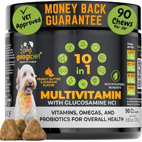 Googipet Dog Allergy Chews ، Cog Allergy Relief & Itchy Risked ، ملحق البشرة والمعطف +حبوب اللقاح ، اللبأ للكلاب ، زيت جوز الهند ، البروبيوتيك ، و Omega 3 زيت السمك لتقليل الخدش المستمر