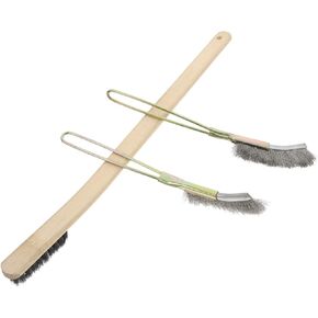 Mipcase 3Pcs Wooden Handle Bird Cage Cleaning Brush Versatile Birdcage Scrubber Tool for Parrots and Birds Durable Soft Bristles for Gentle Cleaning of Bird Cage