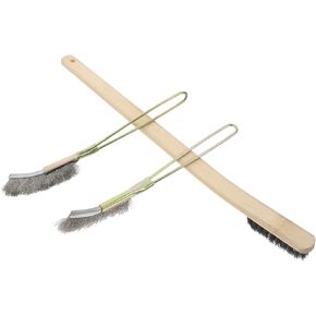 Kisangel 3Pcs Bird Cage Cleaning Kit with Wooden Handle Portable Pet Cage Cleaning Tool for Gentle Cleaning Compact Design for Easy Storage and Efficient Debris Removal