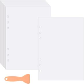 80 Sheets Blank Release Paper Binder Refills for Sticker Book Collecting Album,Double-Sided Reusable Sticker Paper Binder Insert Sheet for A5 6 Ring Organizer with Spatula