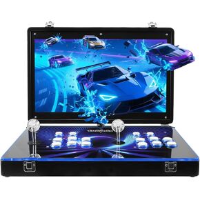 3D Arcade Machine - 36,000+ Retro Games with 50+ Emulators Equip & WiFi-Expandable, 22 inch 4K HDMI Output, Plug & Play Foldable Video Game Console for Family Fun