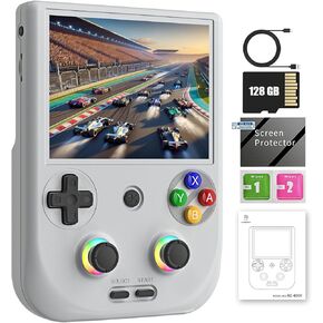 RG406V Handheld Game Console Preloaded Games RG 406V 4-inch IPS Multi-touch Screen Retro Game Console 128G UFS2.2 Android 13 Retro Emulator RG406V 5500mAh Battery 1080p DP Output WIFI Bluetooth Black