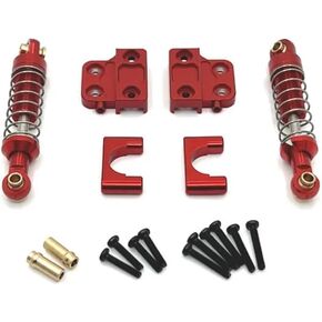 Compatible with MN Model 1/12 MN82 LC79 RC Car Parts Upgraded Rear Axle Fixing and Rear Shock Absorber Metal Version(RED)