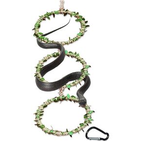 Ball Python Tank Accessories, Snake Enclosure Accessories – Reptile Habitat Decor, Climbing Branches & Bedding for Ball Python, for Corn Snake Enhancement Ring Toys