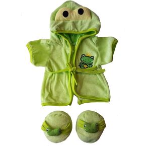 Frog Robe and Slippers Pajamas Outfit Teddy Bear Clothes Fit 14 Inch - 18 Inch Build-a-Bear and Make Your
