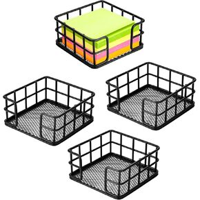 1 حزمة Metal Mesh Latcy Note Holder ، منظم مكتب المكتب الأسود ، موزع مذكرات مكعب لمكتب المدرسة المنزلية