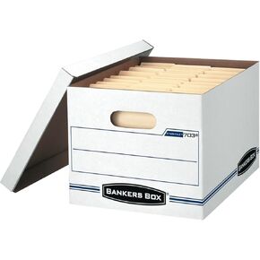 Bankers Box STOR/FILE Storage Boxes, Standard Set-Up, Lift-Off Lid, Letter/Legal, 6 Pack (57036-04)