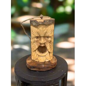 Green Man Tree Spirit Birdhouse - Wood Hand Carved Ornamental Bird House Garden Decor Bird Nest 8 inches in Saudi Arabia