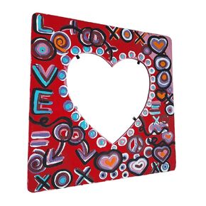 Love Art Picture Frame, 8x8" Whole Frame and 4.75 x 5" in the Interior, Acrylics on Wood