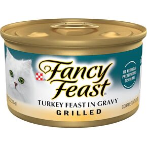 Purina Fancy Feast Grilled Wet Cat Food Turkey Feast in Wet Cat Food Gravy - (Pack of 24) 3 oz. Cans
