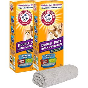 PURPUR Cloth and Litter Baking Soda Double Duty Cat Litter Deodorizer, 30 OZ (2 Boxes) Bundle