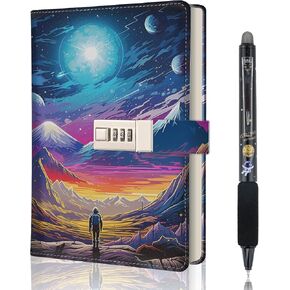 Diary with Lock for Boys Ages 8-12, Adventure Travel Kids Journals for Boys Teen 8-18, Secret Diary for Boy Journal Notebook with Lock & Pen, Back to School Gifts for 9 10 11 12+ Year Old Boy Kid Teen