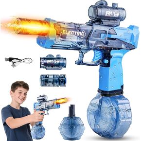 Electric Water Guns for Adults, Squirt Guns for Kids with Light Up and Large Capacity, Powerful Water Gun Up to 28-32FT Range for Summer Swimming Pool Party Beach Outdoor Activity (Black)
