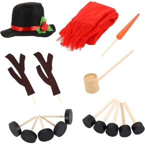 MAGICLULU 1Set Snowman Decorating DIY Snowman Making for Adults Includes Scarf and Hat for Outdoor Winter Decorations and Holiday Fun