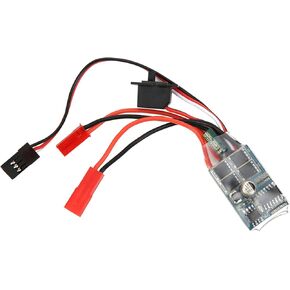 ESC Brushed Motor Speed Controller, RC Car ESC for 1/16 1/18 1/24 Car Boat, 30A 4-8V ESC Two Way with Brake