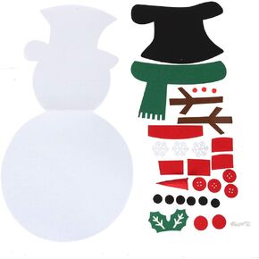 Ldafava DIY Felt Snowman Christmas Ornament Detachable Wall Hanging Game Holiday Decorations for Kids Family Party Blue Scarf Red Green Scarf Optional 39.4x19.7in (Blue Scarf Snowman)