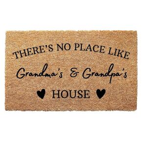 Theres No Place Like Grandma and Grandpas House Door Mat - Grandparents Day Gifts Nana and Papas House Grandparents Custom Door Mats for Front Door Gift for Grandma Gift for Granpa