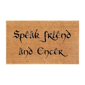 Funny Welcome Mats '' speak friend and enter'' - Decorative Doormats Pet Friendly Rugs Unique New Home Gift Home Decoration