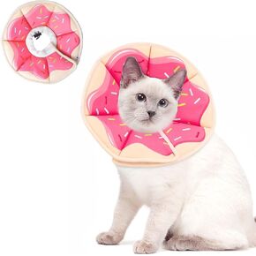 Soft Cat Cone Collar to Stop Licking, Cat Recovery Collar After Surgery for Small Dogs, Adjustable Neck 7.5"-11.5", Orange M