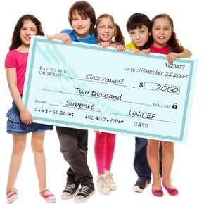 30" x 16" Reusable Giant Check - Big Checks Dry Erase for Presentations,Oversized Large Blank Fake Check for Endowment Raffle Reward Winners Check Cardboard