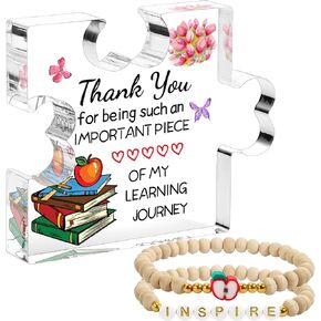 Teacher Gifts for Women Acrylic Plaque for Teachers Set End of Year/Thank You Teachers Gifts Ideas from Student Thanksgiving Graduation Retirement Appreciation Gift Jewelry