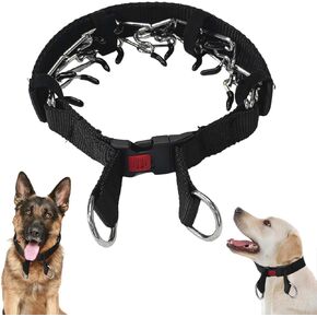 Dog Training Collar, Stainless Steel with Soft Rubber Cap, Adjustable with Quick Release Buckle，3.0mm*50cm (M)