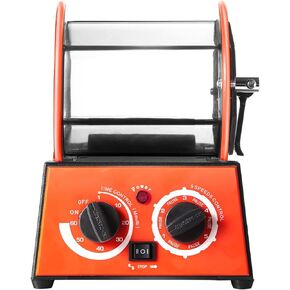 Rotary Tumbler Polisher, Jewelry Polishing Machine – 6.6lbs/3kg Capacity, 5 Adjustable Speeds, 0-60 Min Timer for Grinding, Buffing & Finishing Gemstones, Coins, Metals